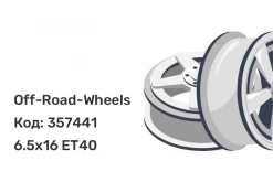 Off-Road-Wheels Black 6.5x16 5x114.3 ET40