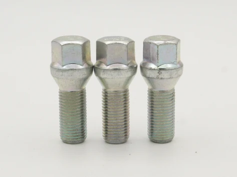 Болт M14*1,50*28, Конус, ключ 17, цинк