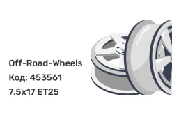 Off-Road-Wheels Black 7.5x17 6x139.7 ET25