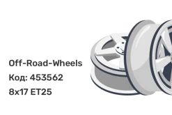 Off-Road-Wheels Black 8x17 6x139.7 ET25