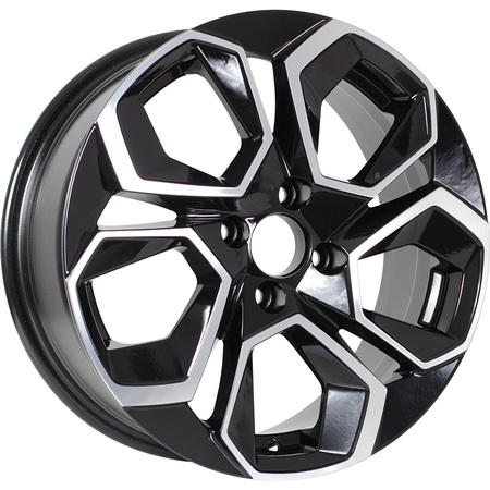 KDW 6,5x16 5*114,3 Et:45 Dia:67,1 Black_Front_Polished