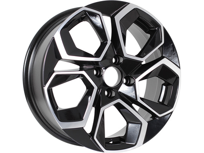 KDW KD1620 6,5x16 5*114,3 Et:45 Dia:67,1 Black_Front_Polished